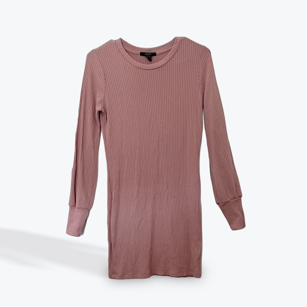 Forever 21 Blush Bodycon Long-sleeve Sweater Dress Small